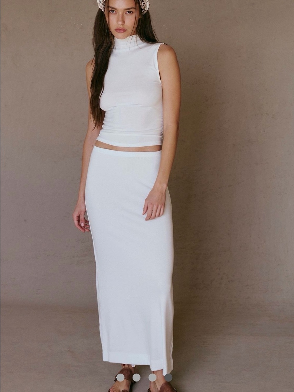 Free people White Two-Piece Ribbed Tank & Skirt Set - Picture 2 of 4